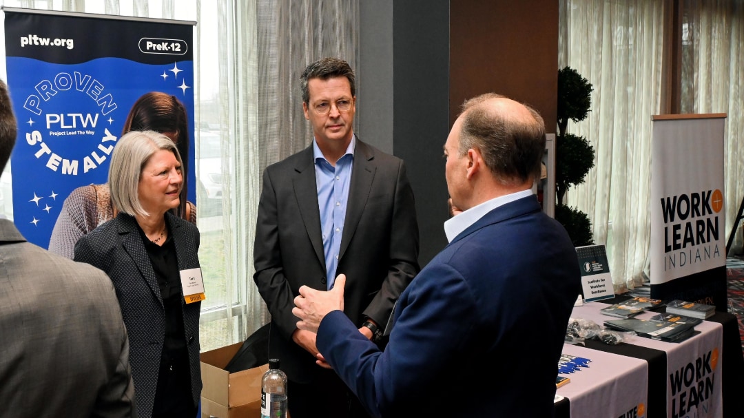 Business professionals talking
