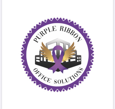 Purple Ribbon Office Solutions Logo